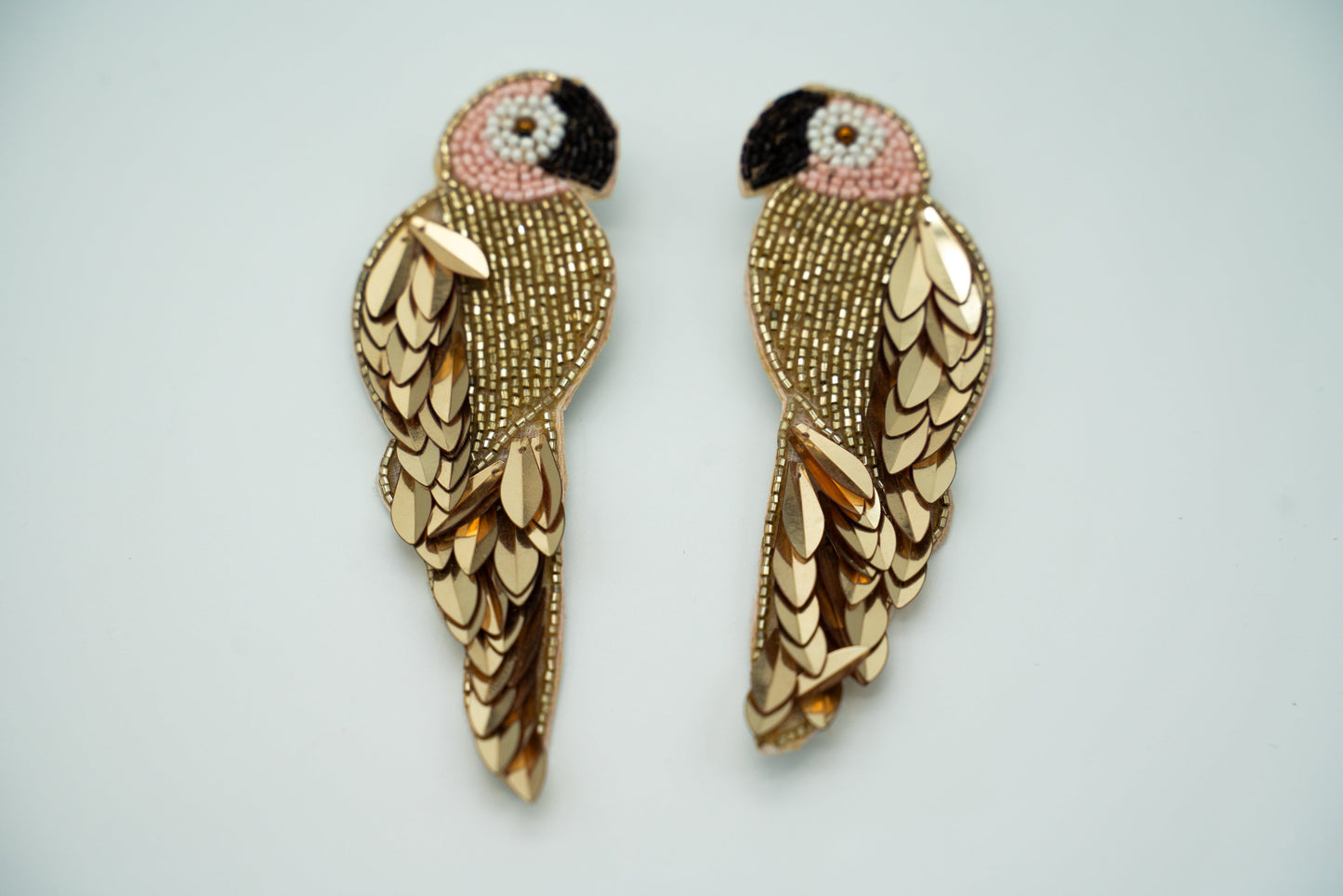 Metallic Parrot Earrings Perfect for Party Look