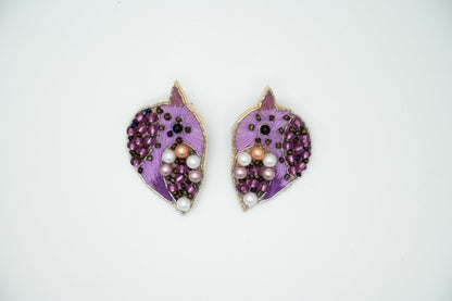 Handmade Lavender Birdy Earrings