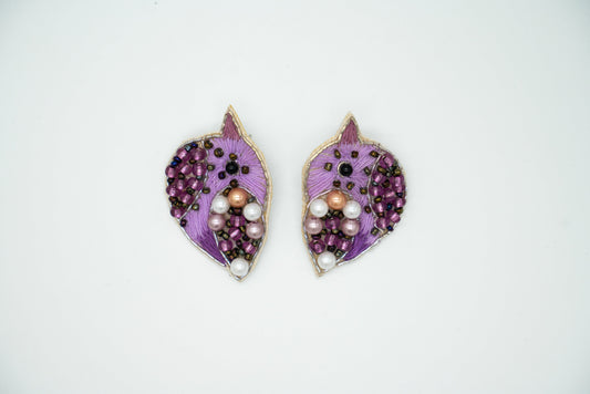 Handmade Lavender Birdy Earrings