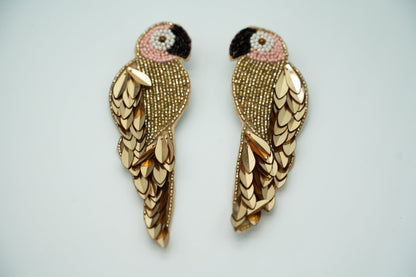 Metallic Parrot Earrings Perfect for Party Look