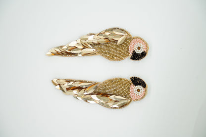 Metallic Parrot Earrings Perfect for Party Look