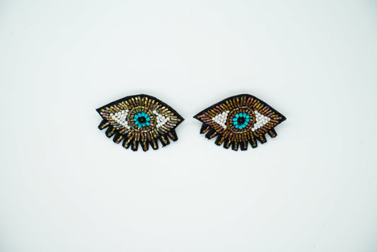 Blue Evil Eye Stud Earrings
